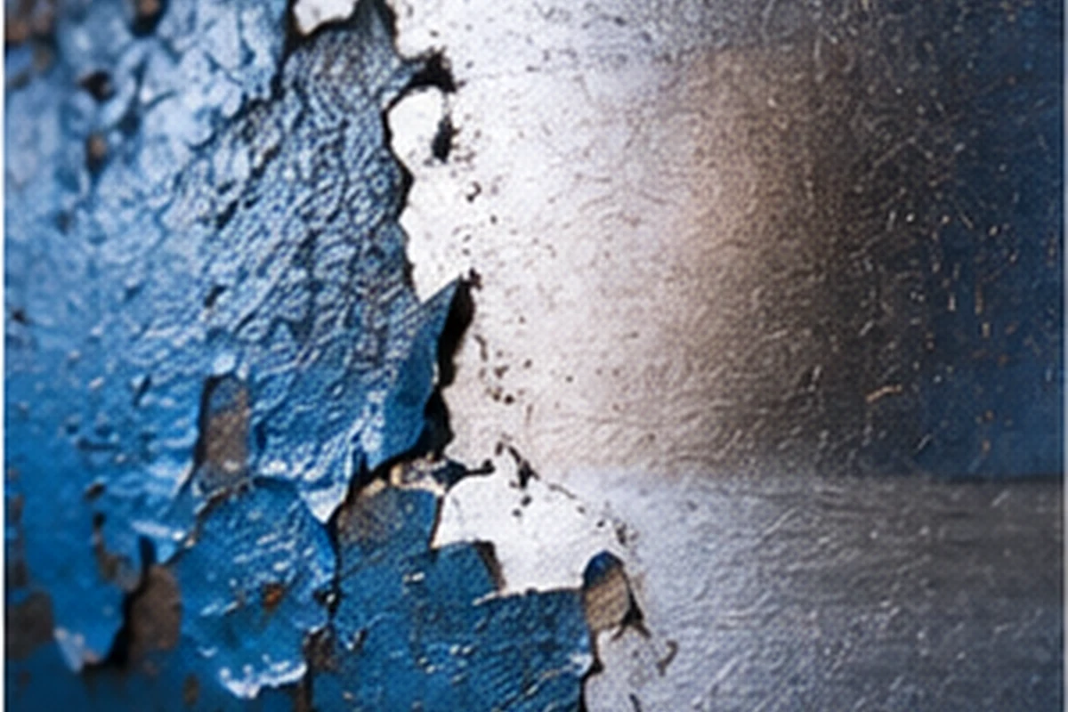 Peinture écaillée avec zone décapée